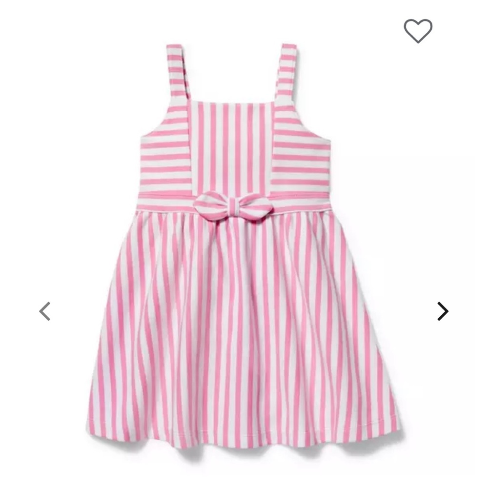 Like New, Janie and Jack Pink and White Stripe Ponte Knit Dress, Size 5